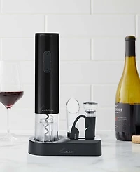 Rabbit Black Stainless Steel Wine Opener, 5 Piece Set