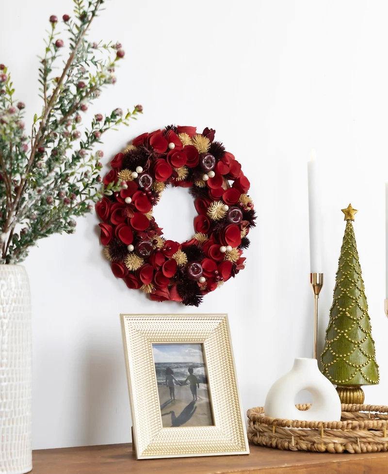 Northlight Wooden Artificial Christmas Wreath - 13-Inch