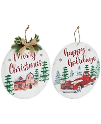Northlight Wood Wall Signs - 15.75-Inch - Set of 2