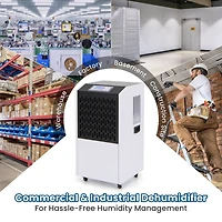 Slickblue 250 Pints Commercial Dehumidifier with Drain Hose Large Spaces up to 8500 Sq.Ft-White