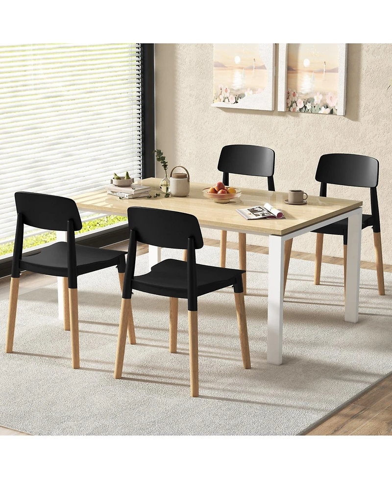 Modern Dining Side Chairs Set of 4 with Ergonomic Backrest for Room