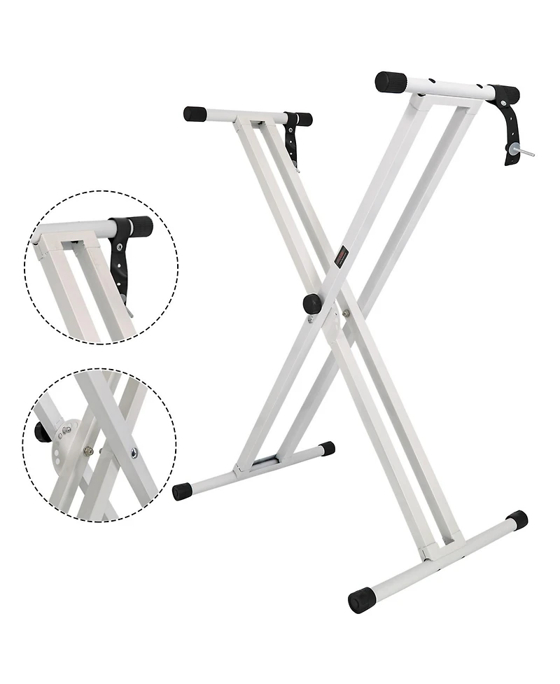5 Core Keyboard White Stand Digital Piano Riser Adjustable X Style Electric Key Board Casio Synth Holder