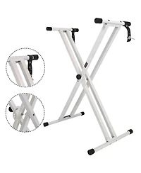 5 Core Keyboard White Stand Digital Piano Riser Adjustable X Style Electric Key Board Casio Synth Holder