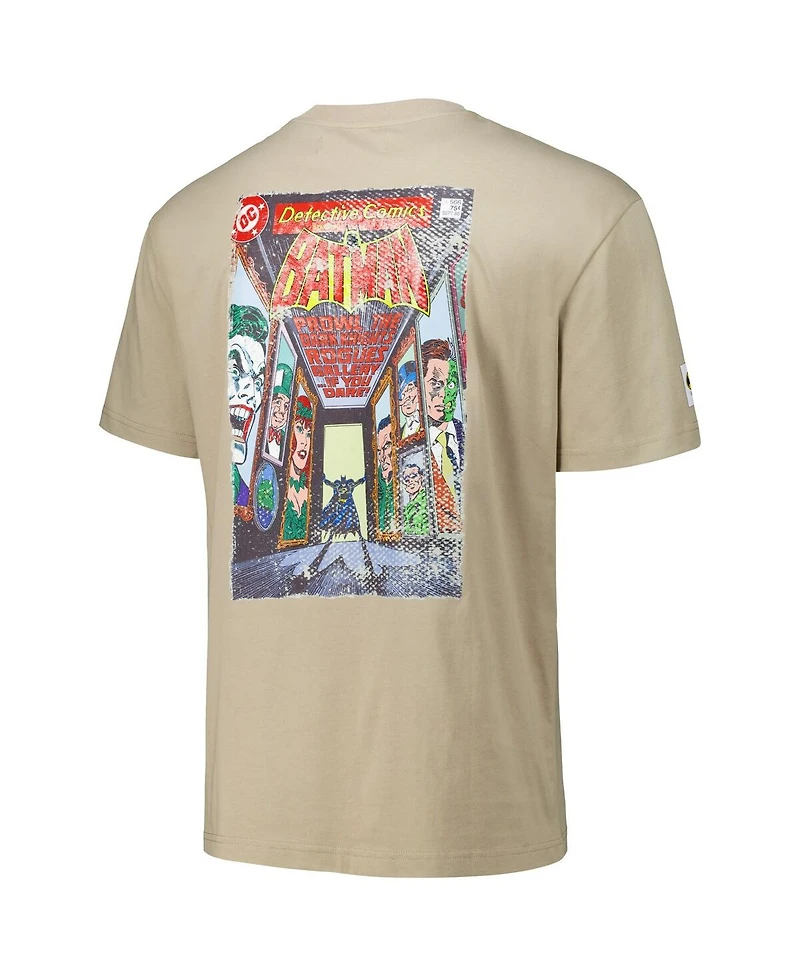 Freeze Max Men's Tan Batman Comics Loose Fit T-Shirt