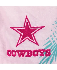 Margaritaville Women's Pink Dallas Cowboys Stadium Tie-Front Button-Up Shirt