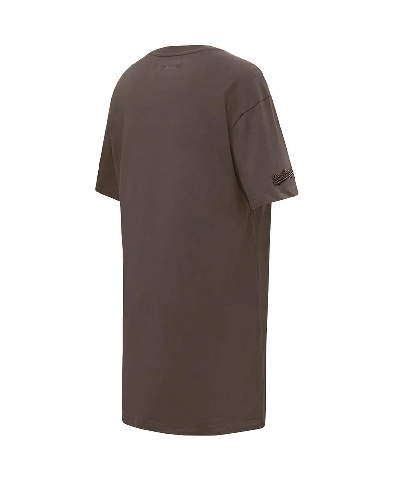 Pro Standard Women's Brown Los Angeles Dodgers Neutral T-Shirt Dress