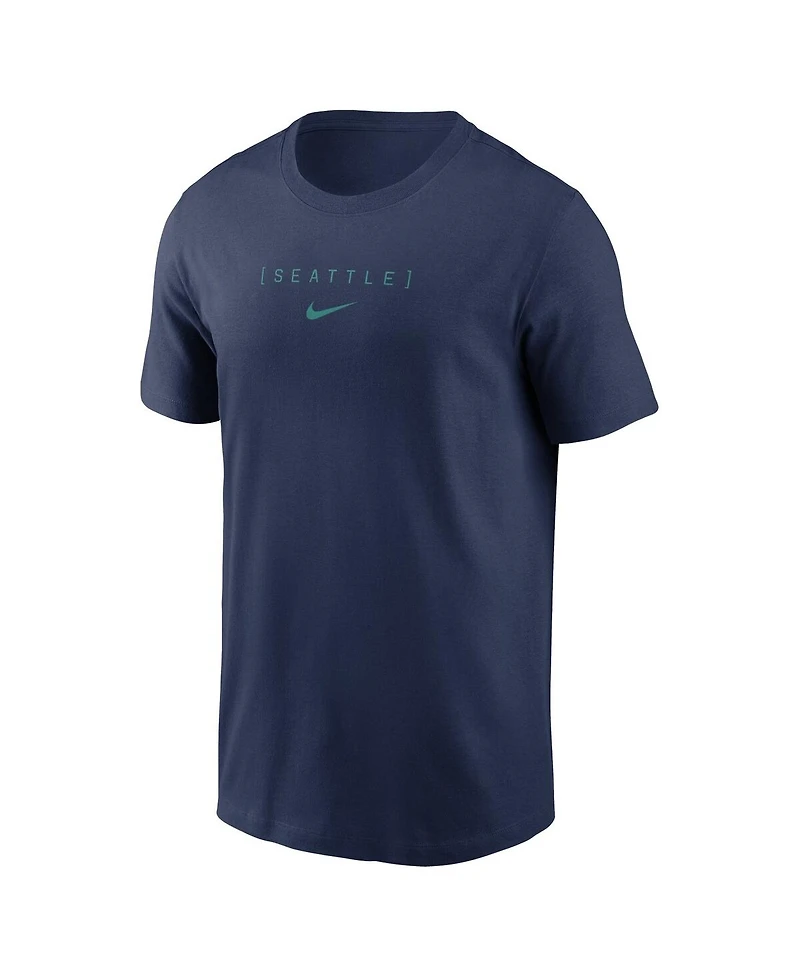 Nike Men's Navy Seattle Mariners Large Logo Back Stack T-Shirt