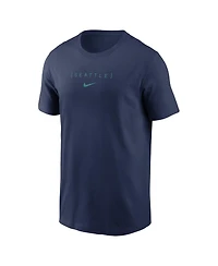Nike Men's Navy Seattle Mariners Large Logo Back Stack T-Shirt