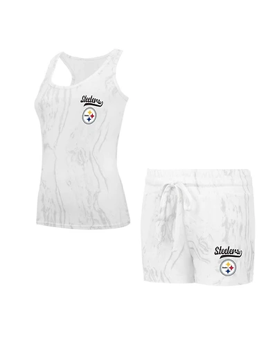 Concepts Sport Women's Pittsburgh Steelers Quartz Hacci Knit Tank Top Shorts Sleep Set