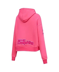 Pro Standard Women's Pink Miami Dolphins Triple Cropped Fleece Pullover Hoodie