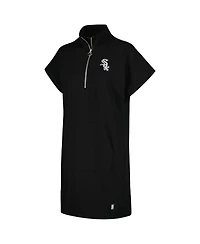 Dkny Women's Black Chicago White Sox Emily Quarter-Zip Sneaker Dress