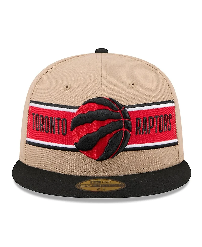 New Era Men's Tan/Black Toronto Raptors 2024 Nba Draft 59FIFTY Hat
