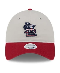 New Era Women's Khaki/Red St. Louis Cardinals 2024 Fourth of July 9TWENTY Adjustable Hat