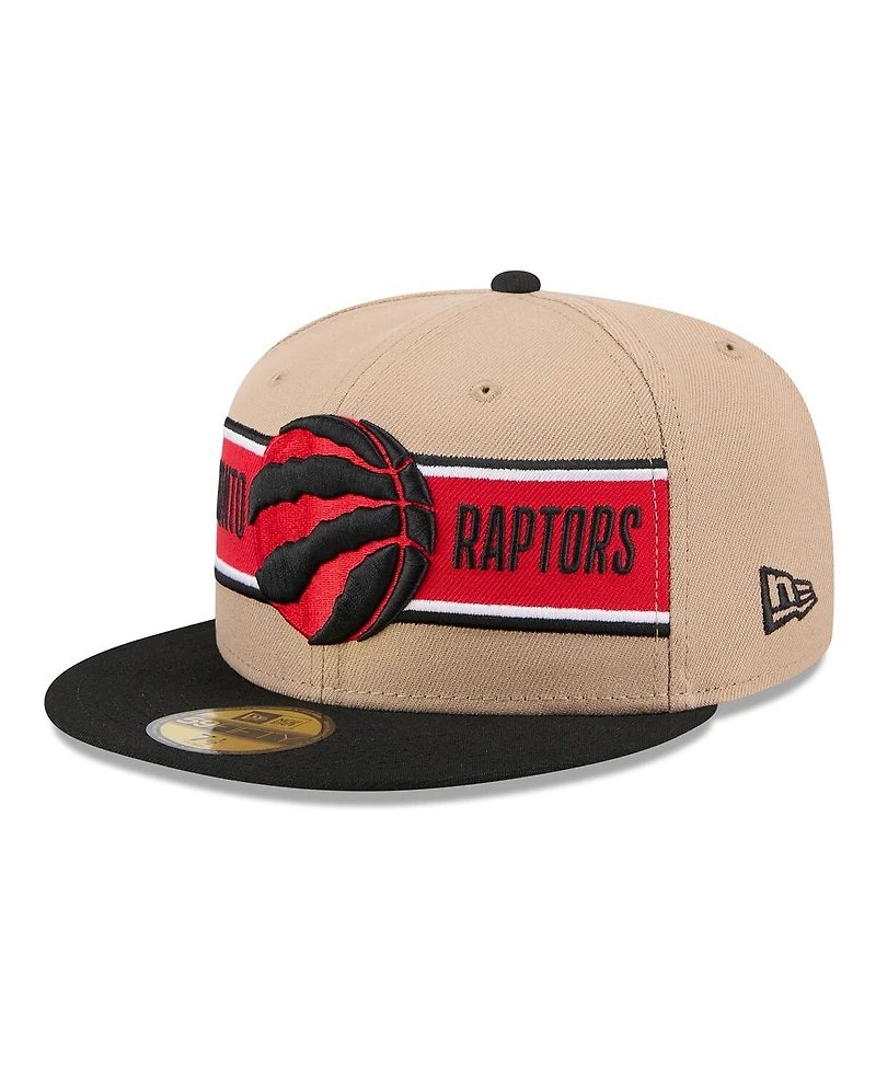 New Era Men's Tan/Black Toronto Raptors 2024 Nba Draft 59FIFTY Hat