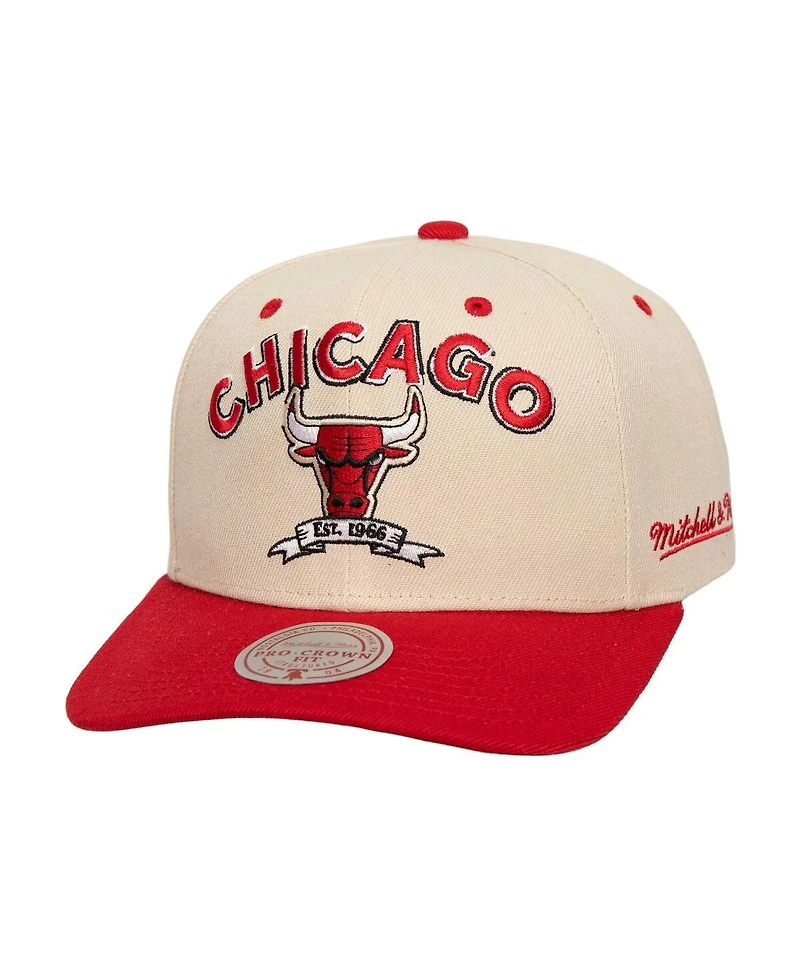 Mitchell & Ness Men's Cream/Red Chicago Bulls 6x Nba Champions Soul Legacy Defined Snapback Hat