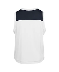 '47 Brand Women's White/Navy Atlanta Braves Plus Waist Length Muscle Tank Top