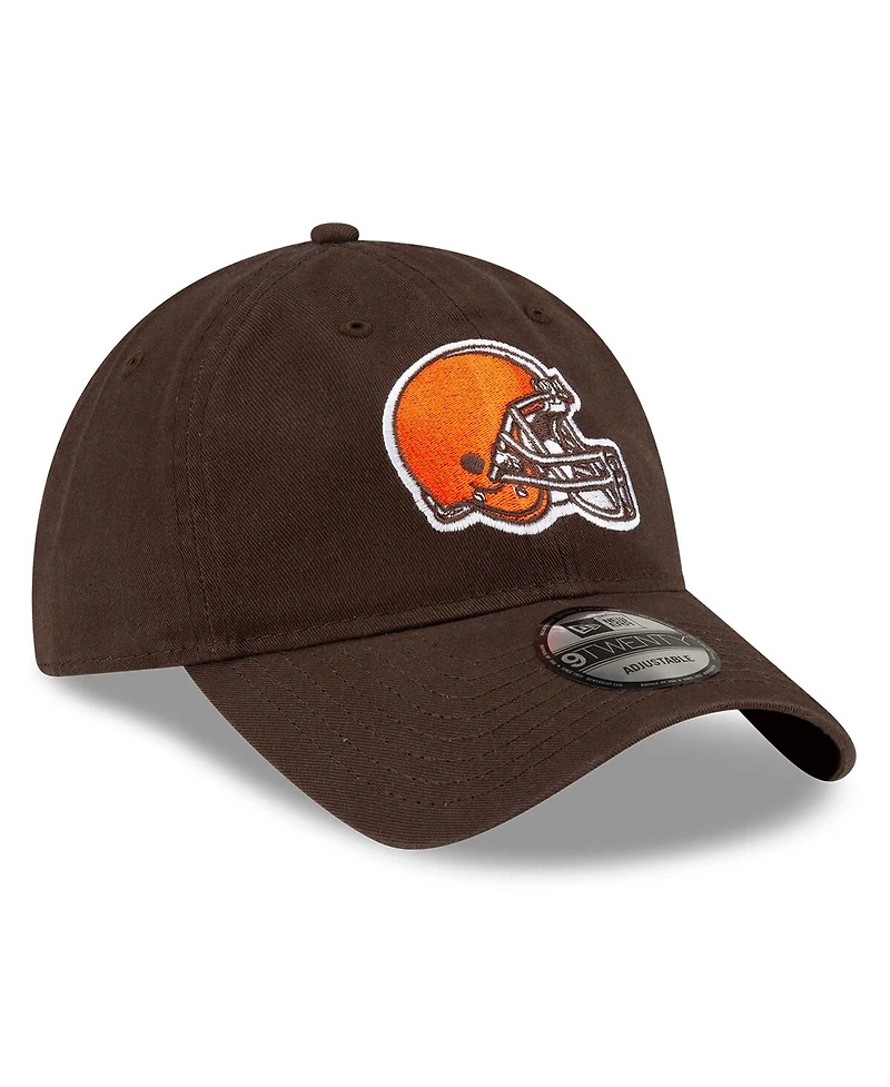 New Era Men's Brown Cleveland Browns Core Classic Primary 9TWENTY Adjustable Hat
