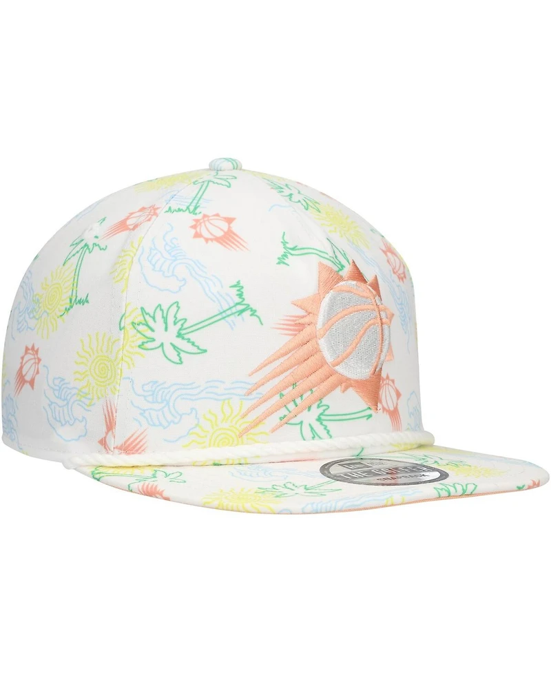 New Era Men's White Phoenix Suns Palm Trees and Waves Golfer Adjustable Hat