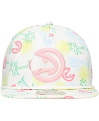 New Era Men's White Atlanta Hawks Palm Trees and Waves Golfer Adjustable Hat