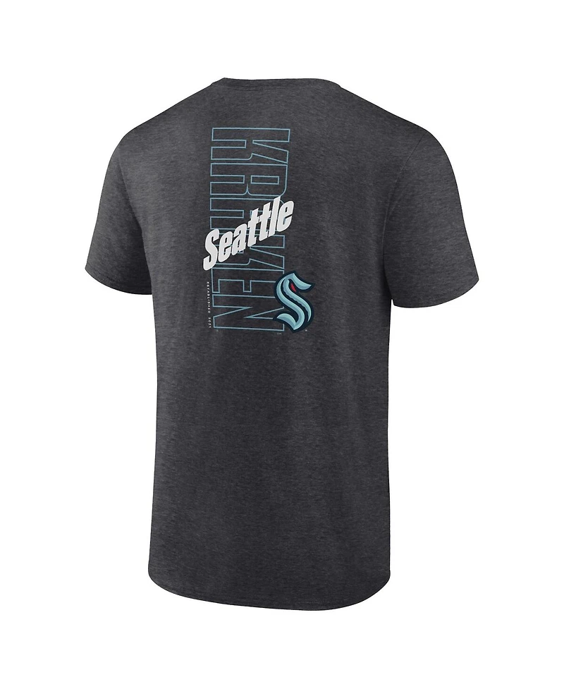 Fanatics Men's Heather Charcoal Seattle Kraken Backbone T-Shirt