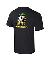 Colosseum Men's Black Oregon Ducks Logo Lockup 2-Hit Active Blend T-Shirt
