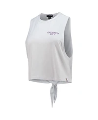 The Wild Collective Women's White Orlando City Sc Twist Back Tank Top