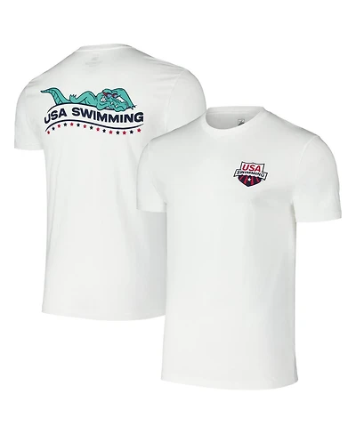 Flomotion Men's and Women's White Usa Swimming Later Gator T-Shirt