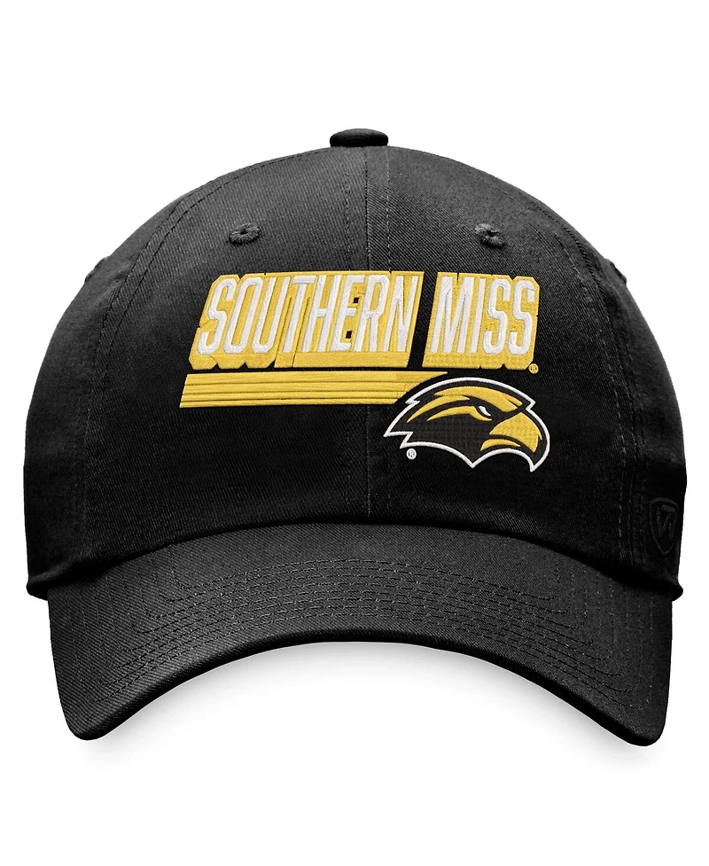 Top of the World Men's Black Southern Miss Golden Eagles Slice Adjustable Hat