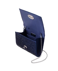 Nina Large Crystal Encrusted Flap Crossbody Bag