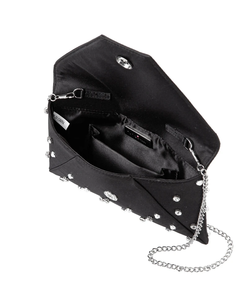 Nina Imitation Pearl/Crystal Adorned Square Envelope Clutch