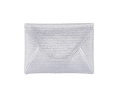 Nina Crystal Encrusted Square Envelope Clutch