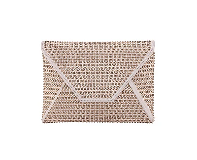 Nina Crystal Encrusted Square Envelope Clutch