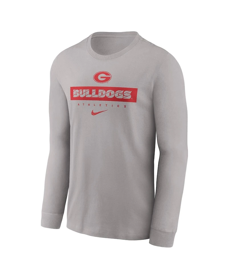Nike Men's Gray Georgia Bulldogs 2024 Sideline Legend Performance Long Sleeve T-Shirt