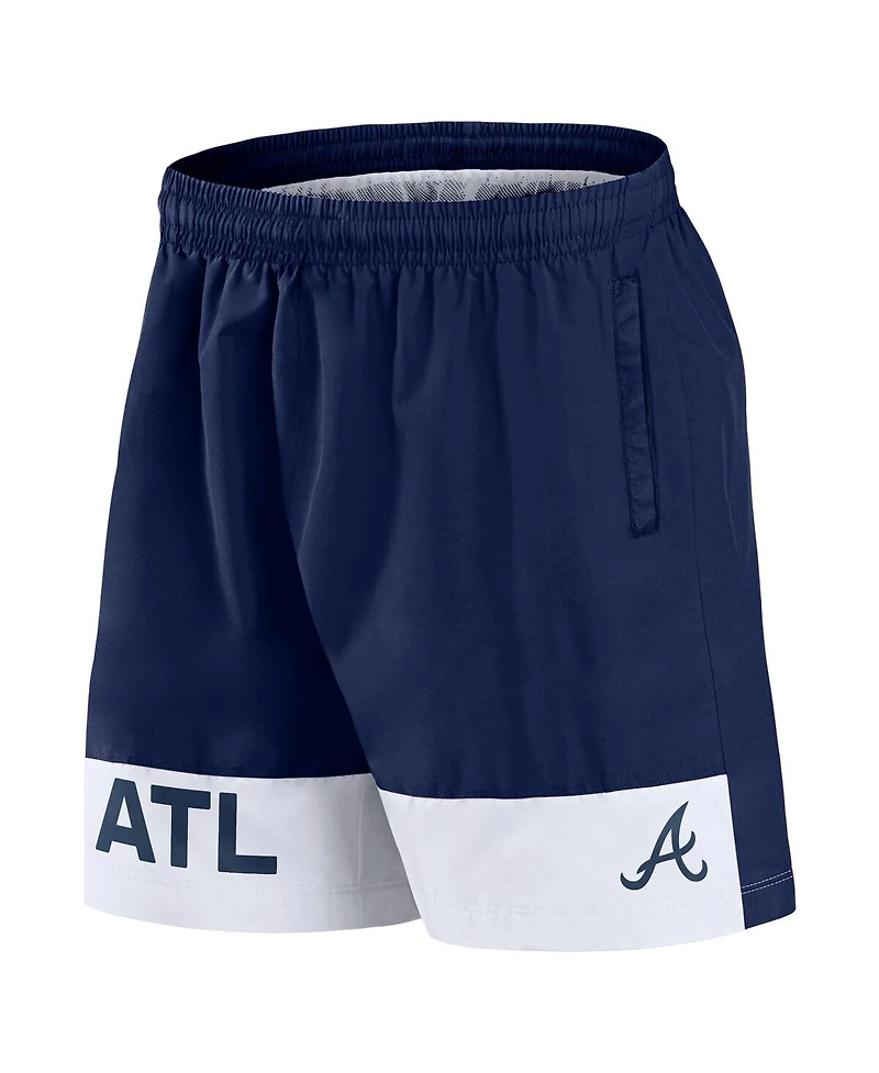 Fanatics Men's Navy Atlanta Braves Elements Swim Shorts
