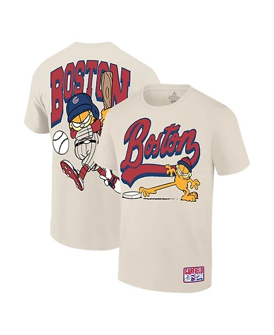Ripple Junction Men's Cream Garfield Boston Baseball T-Shirt