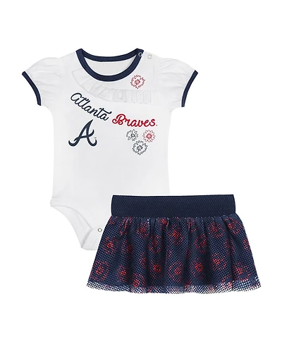 Outerstuff Baby Boys and Girls Atlanta Braves Sweet Bodysuit Skirt Set