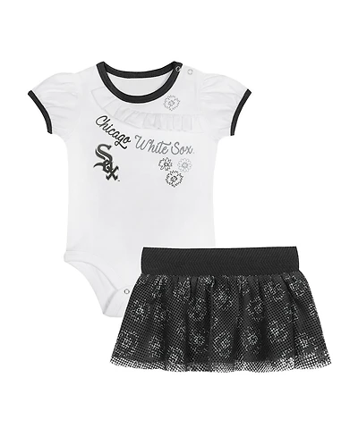 Outerstuff Baby Girls Chicago White Sox Sweet Bodysuit Skirt Set
