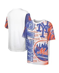 Outerstuff Big Boys and Girls White New York Mets Impact Hit Bold T-Shirt