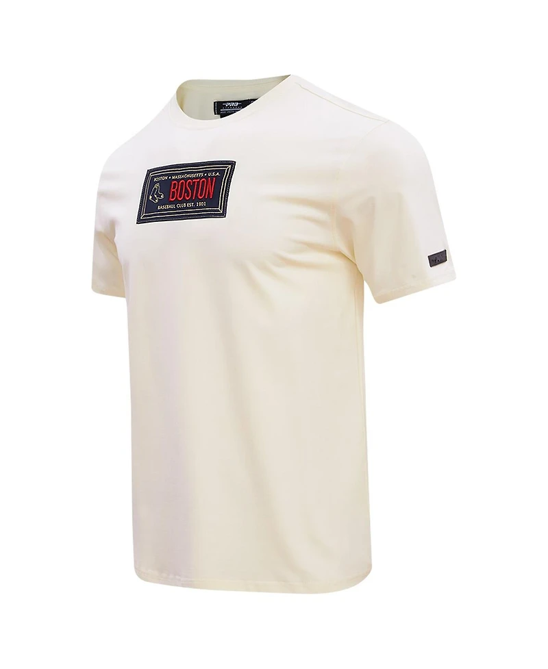 Pro Standard Men's Cream Boston Red Sox Club Member Badge T-Shirt