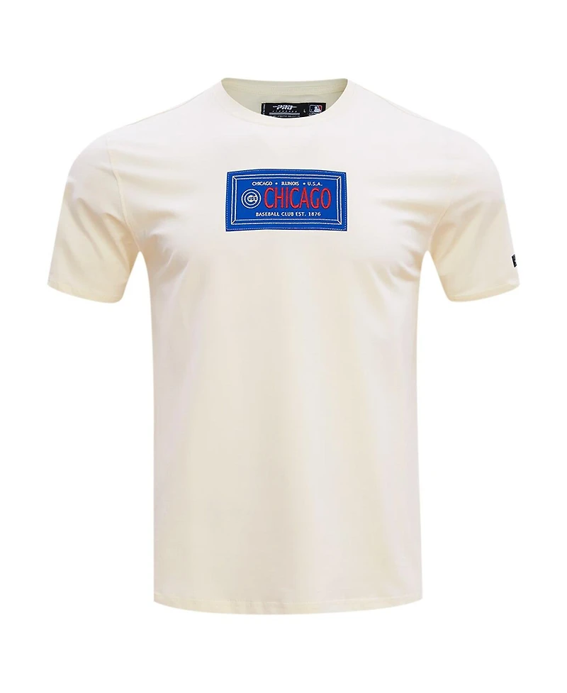 Pro Standard Men's Cream Chicago Cubs Club Member Badge T-Shirt