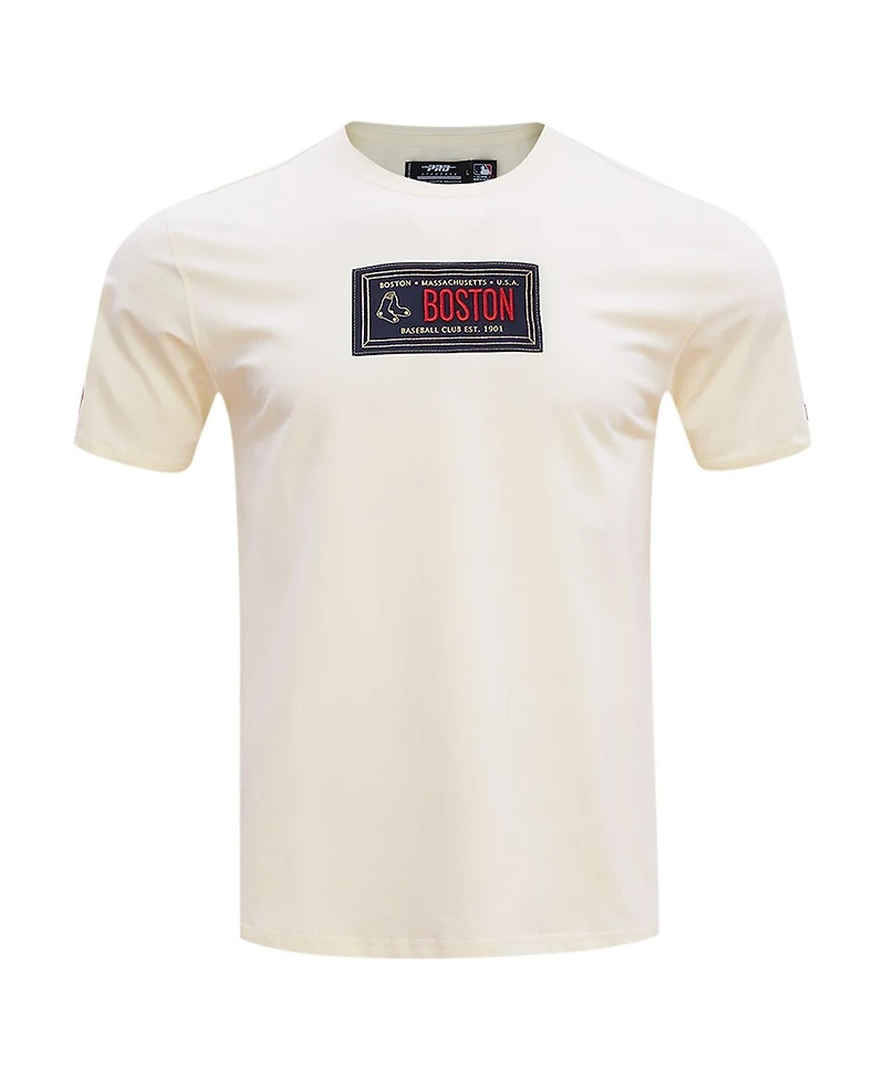 Pro Standard Men's Cream Boston Red Sox Club Member Badge T-Shirt