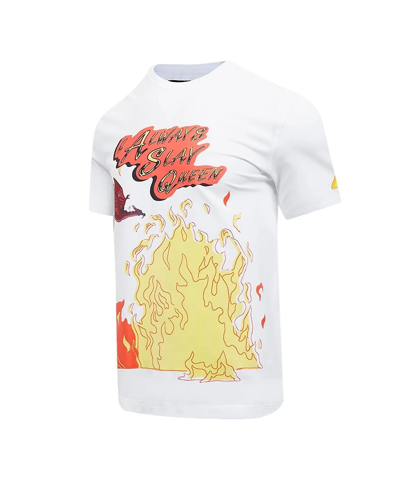 Freeze Max Men's White Rick and Morty Year of the Dragon I Always Slay Queen T-Shirt