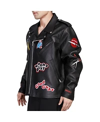 Freeze Max Men's Black Chucky Wanna Play Biker Full-Zip Jacket