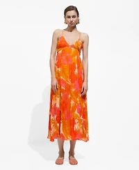 Mango Women's Draped Detail Printed Dress