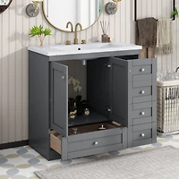 Streamdale 36" Shaker Bathroom Vanity with Sink & Soft-Close Storage