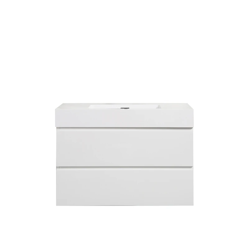 Streamdale Glossy White Integrated Solid Surface Basin