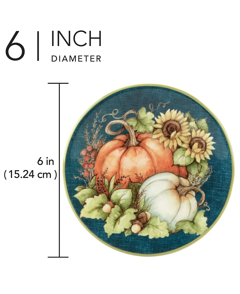 Certified International Autumn Breeze Canape Plates, Set of 4
