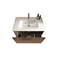 Streamdale Etna 30" Striped Walnut Vanity w/ White Ceramic Sink