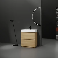 Streamdale Modern 30" Bathroom Vanity with Single Sink and Double Drawer