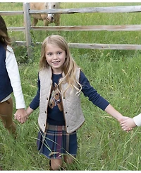 Hope & Henry Baby Girls Long Sleeve Intarsia Horse Sweater with Elbow Patches